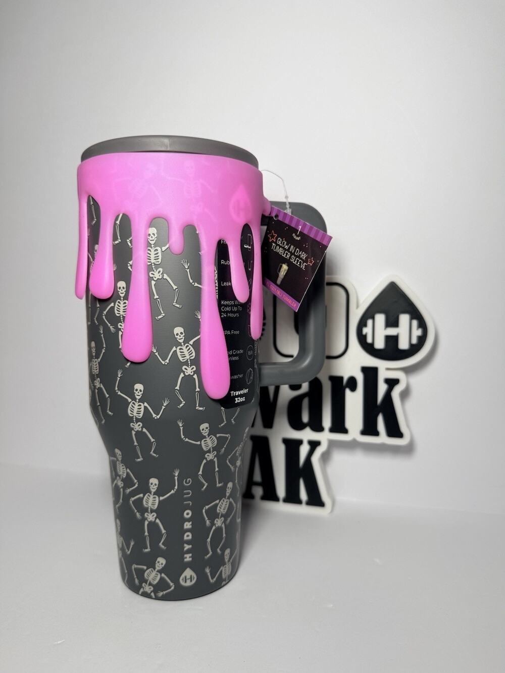 Hydrojug Halloween Exclusive DEAD SERIOUS Skeletons 32oz Traveler Tumbler NIB